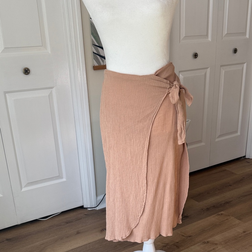 ASOS Faux Wrap Skirt in Tan